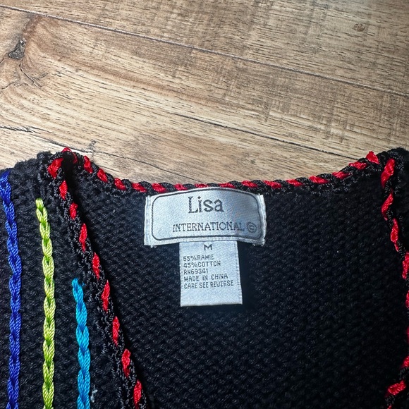 Vintage Colorful Striped Women's Sweater Vest Lisa International size M - Picture 3 of 6